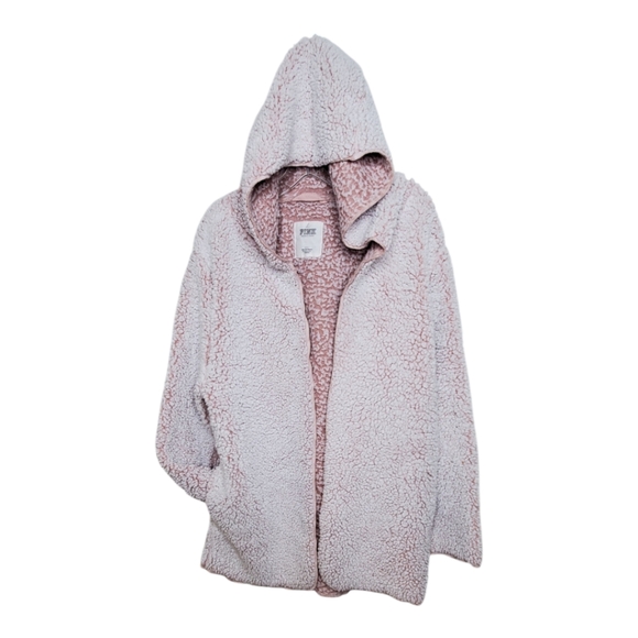 PINK by Victorias secret sherpa cardigan  osfm - Picture 2 of 9